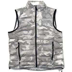 Polo Ralph Lauren Sport Down Puffer Vest Camo Womens Small‎ White Gray